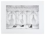 Drei Katzen in Venedig, 1999

Lithographie, 25 x 35 cm (Blattgröße 35 x 45 cm), gerahmt
38/220, signiert und nummeriert 

Ausrufpreis: 265,-